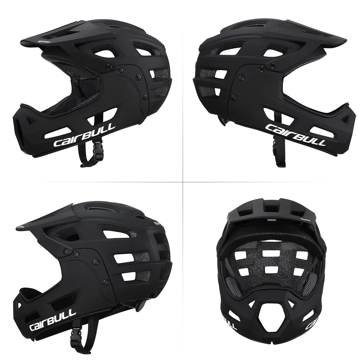 Adult Cycling Helmet with Detachable Chin Guard and Visor by CAIRBULL for Mountain Biking