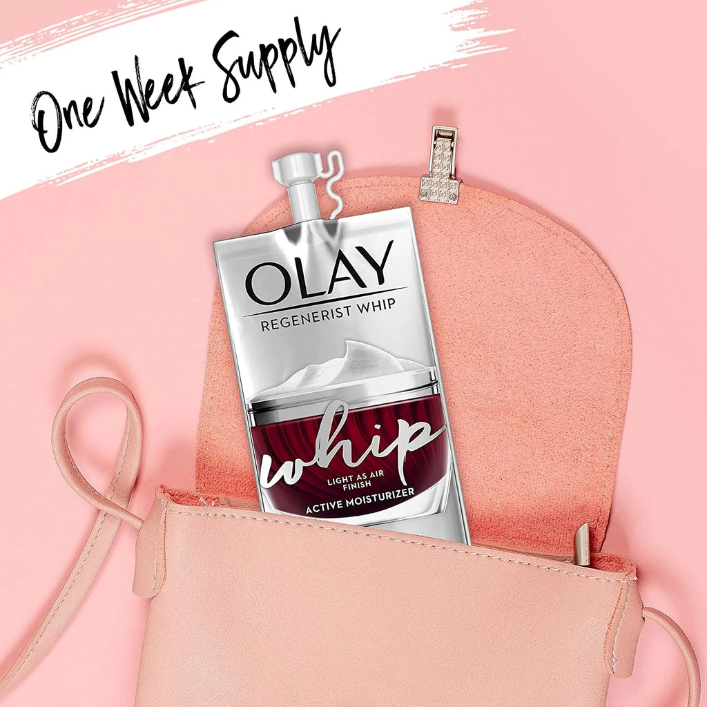 Olay Regenerist Retinol Face Serum, Retinol 24 Night Face Serum, 1.3oz + Whip Face Moisturizer Travel/Trial Size Gift Set