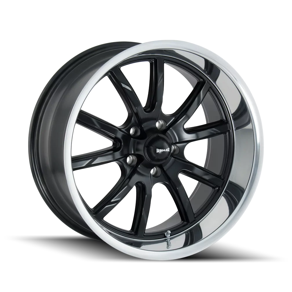 RIDLER 650 20X8.5 5X120.65 0ET 83.82CB MATTE BLACK/POLISHED LIP