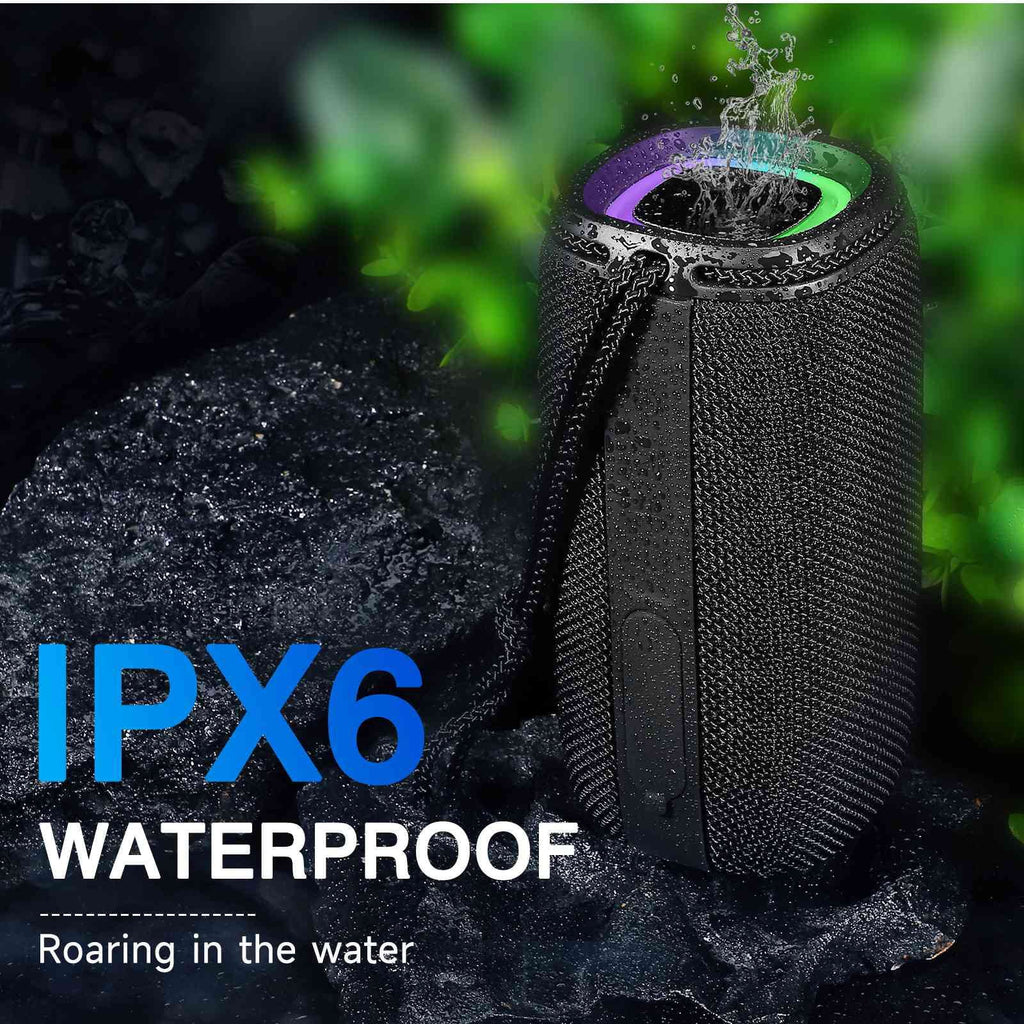 UrbanX X808 Bluetooth Speaker, IPX5 Liquid Speakers 360° HD Surround Sound with Punchy Bass, True Wireless Pairing, BT5.3, Portable Speaker for G7 One - Black