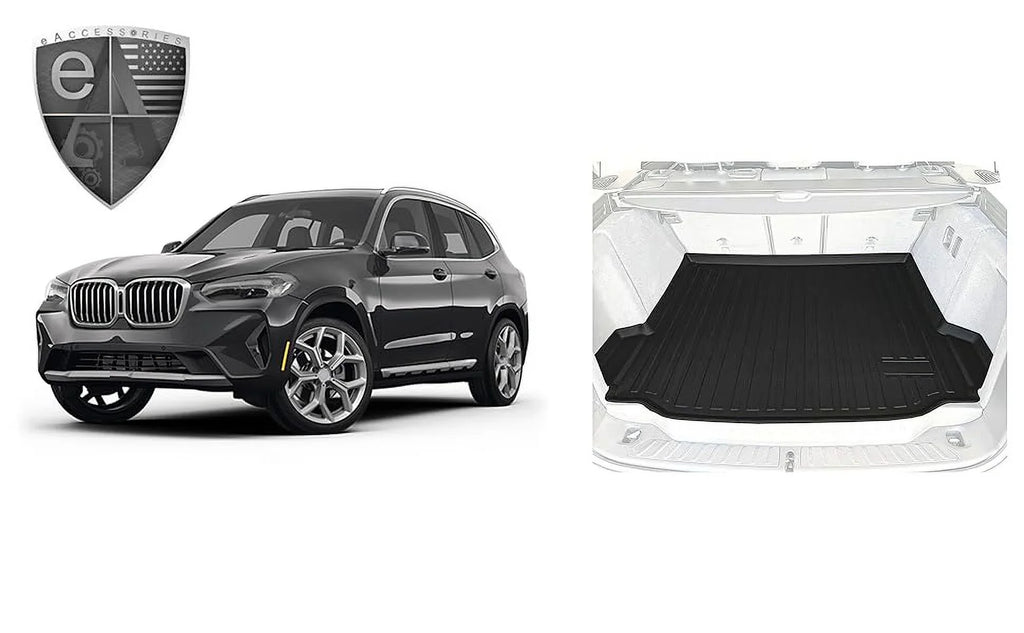 EACCESSORIES EA Cargo Liner – Trunk Mat for BMW X3 2018-2024 – Weather-Resistant Trunk Mats for Cars with Raised Lip – Non-Slip Car Trunk Mat Rubber – Easy to Install – Laser Pre-Cut Design