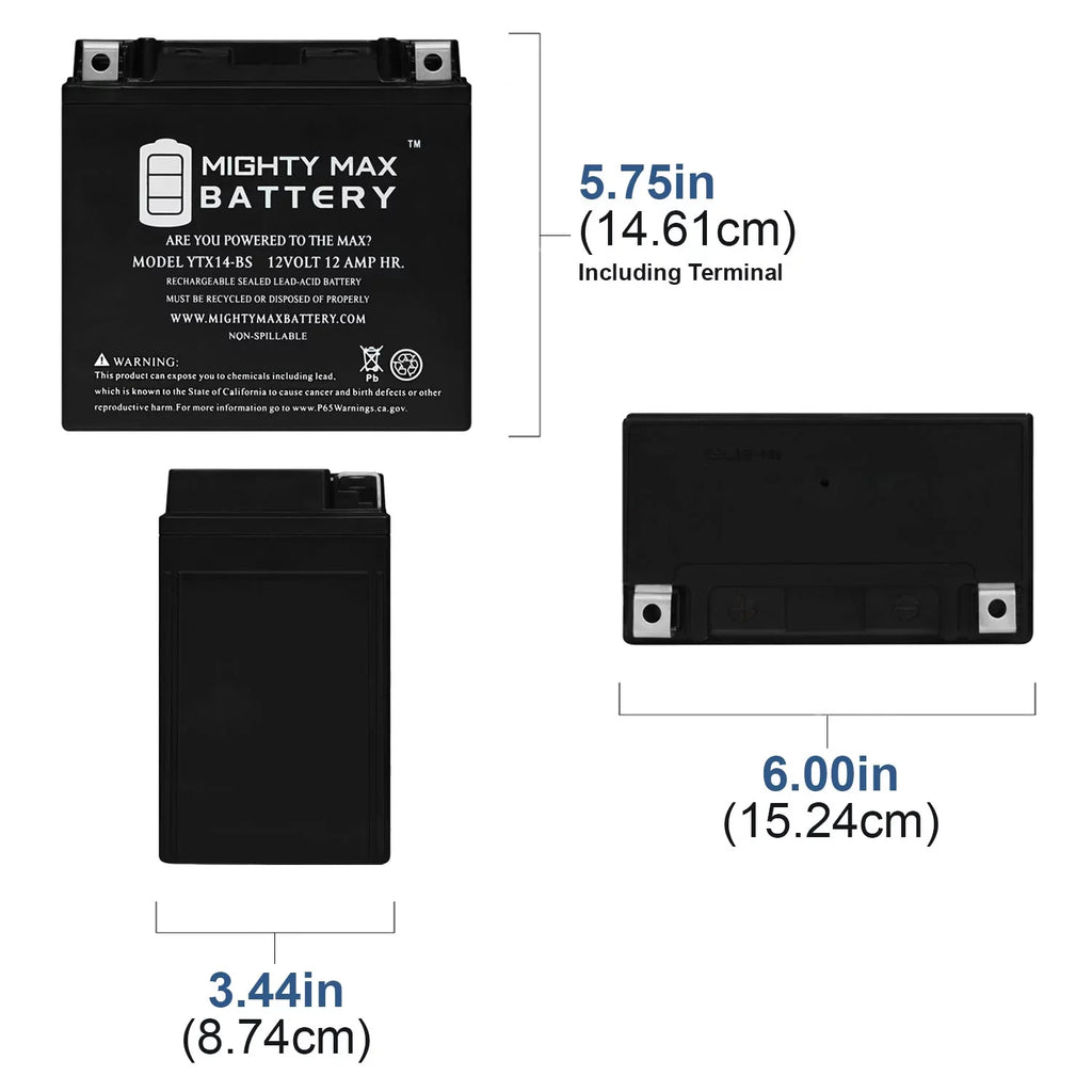 YTX14-BS Battery for Honda UTV Utility Vehicle MUV700 Big Red 700