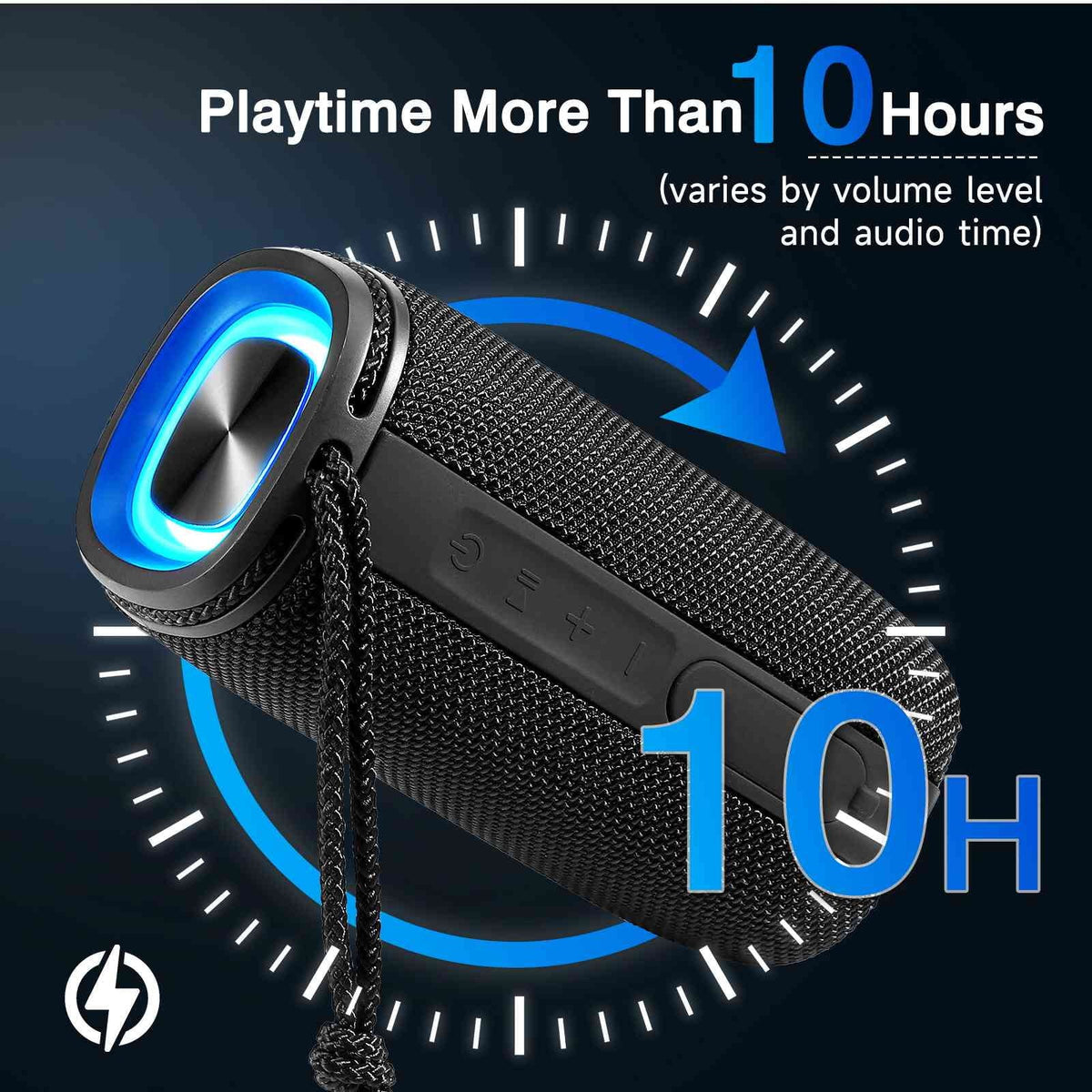 UrbanX X808 Bluetooth Speaker, IPX5 Liquid Speakers 360° HD Surround Sound with Punchy Bass, True Wireless Pairing, BT5.3, Portable Speaker for G7 One - Black