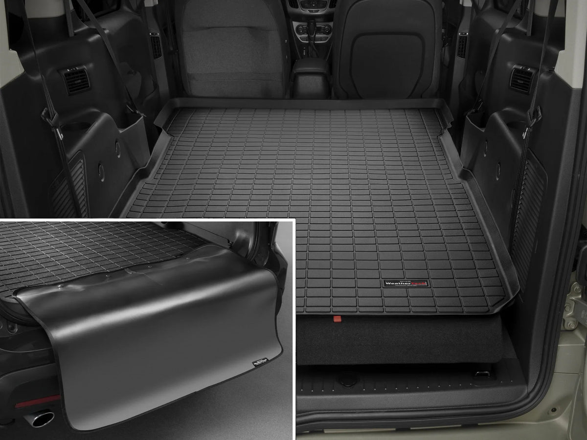 WeatherTech Cargo Trunk Liner with Bumper Protector compatible with 2014-2023 Ford Transit Connect - Behind 1st Row Seating With Bumper Protector, Black