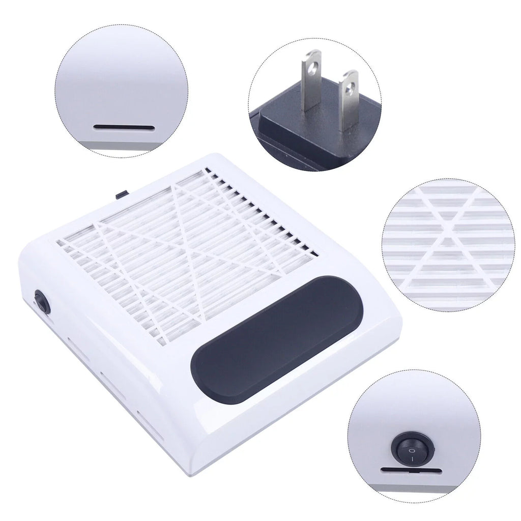 Salon Nail Dust Suction Fan Collector Manicure Vacuum Cleaner Professional Tool with Filter Comfortable Handrest Low Noise Easy Operation