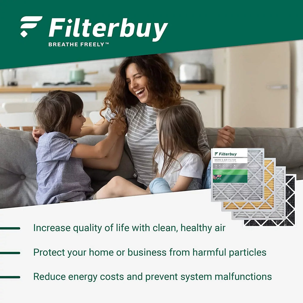 Filterbuy 10x25x4 MERV 8 Pleated HVAC AC Furnace Air Filters (12-Pack)