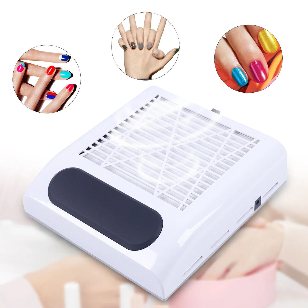 Salon Nail Dust Suction Fan Collector Manicure Vacuum Cleaner Professional Tool with Filter Comfortable Handrest Low Noise Easy Operation