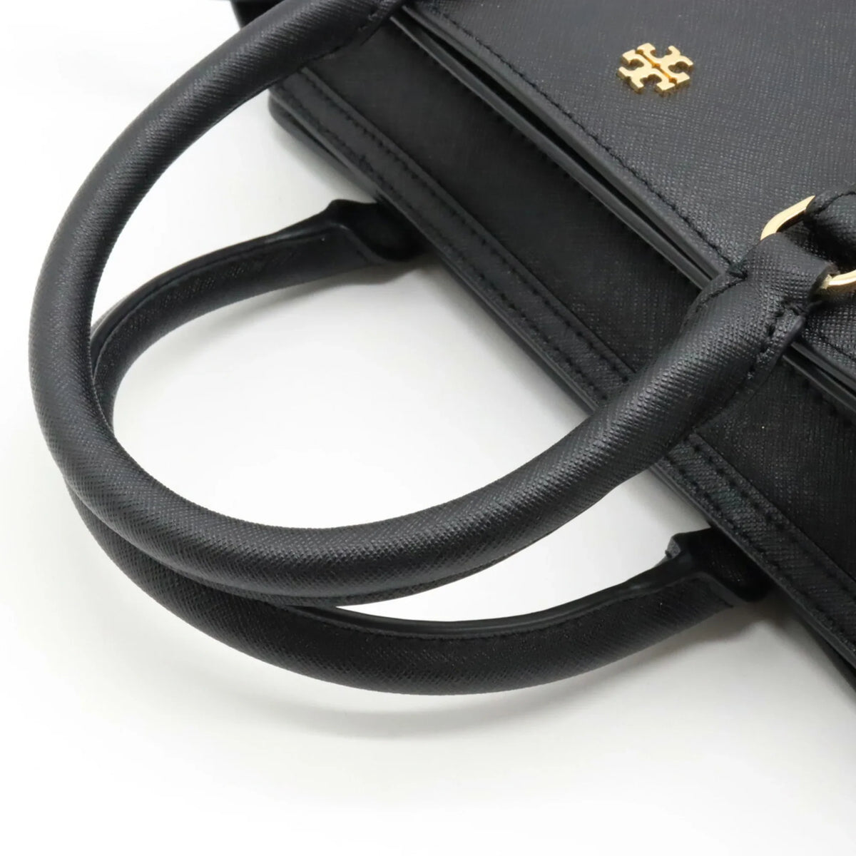 Pre-Owned TORY BURCH Tory Burch Handbag Shoulder Bag Leather Black (Like New)